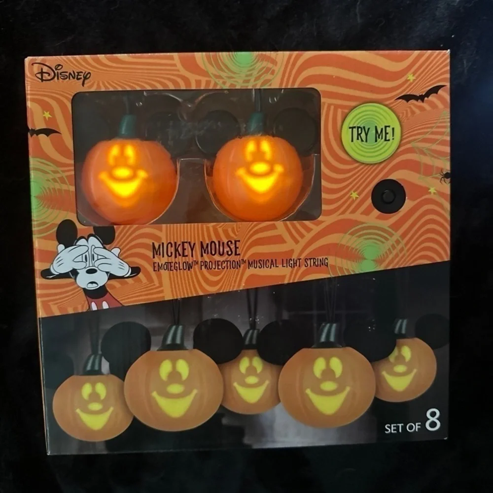 Disney Pumpkin String Lights Singing NEW Monster Mash Halloween Decor Orange